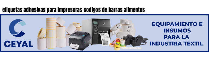 etiquetas adhesivas para impresoras codigos de barras alimentos