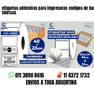 etiquetas adhesivas para impresoras codigos de barras fabricas