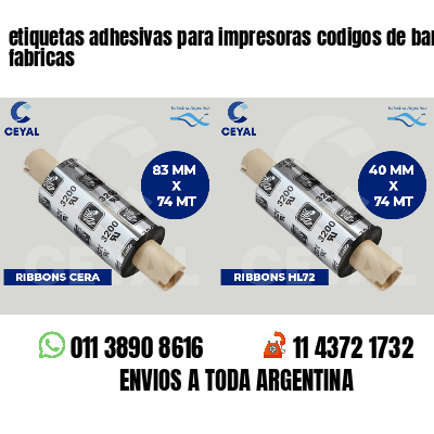 etiquetas adhesivas para impresoras codigos de barras fabricas