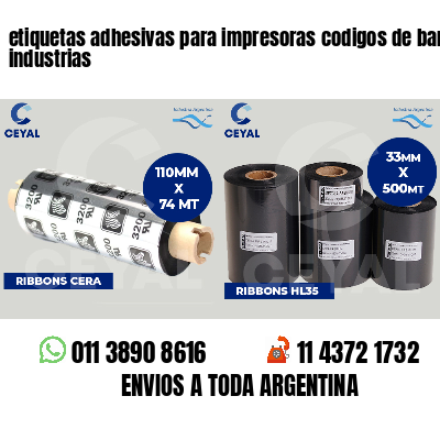 etiquetas adhesivas para impresoras codigos de barras industrias