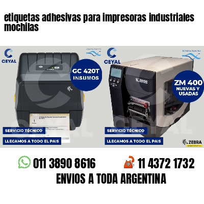 etiquetas adhesivas para impresoras industriales mochilas