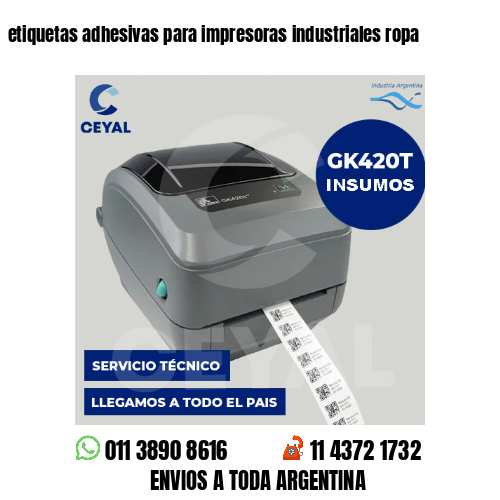 etiquetas adhesivas para impresoras industriales ropa