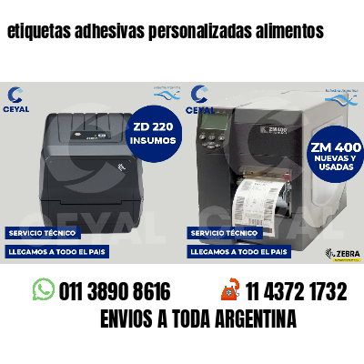 etiquetas adhesivas personalizadas alimentos