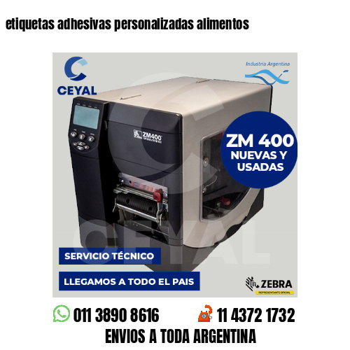 etiquetas adhesivas personalizadas alimentos