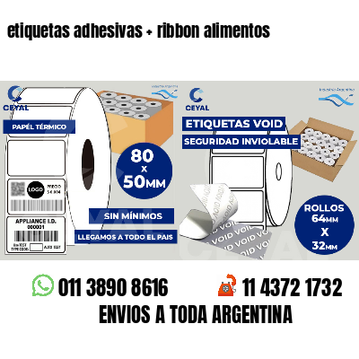 etiquetas adhesivas   ribbon alimentos