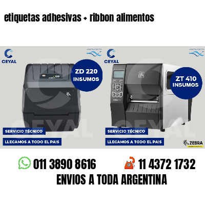 etiquetas adhesivas   ribbon alimentos
