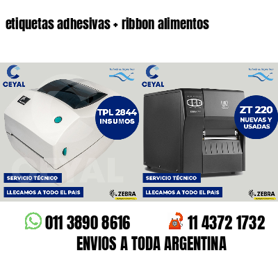 etiquetas adhesivas   ribbon alimentos