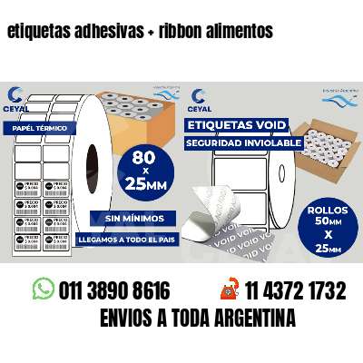 etiquetas adhesivas   ribbon alimentos