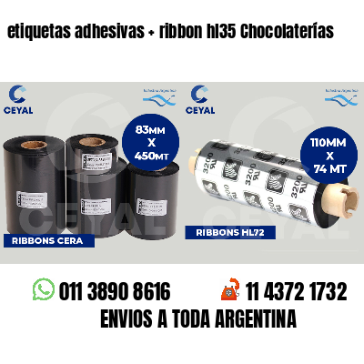 etiquetas adhesivas   ribbon hl35 Chocolaterías