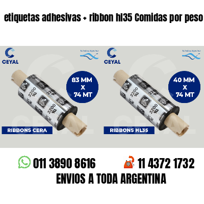 etiquetas adhesivas   ribbon hl35 Comidas por peso