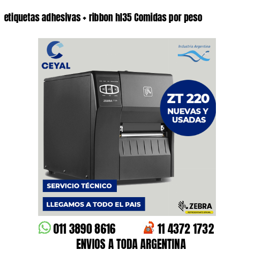 etiquetas adhesivas   ribbon hl35 Comidas por peso
