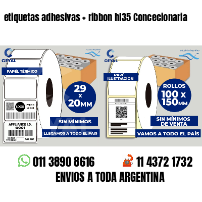 etiquetas adhesivas   ribbon hl35 Concecionaria