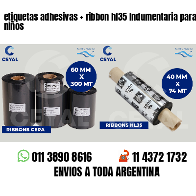 etiquetas adhesivas   ribbon hl35 Indumentaria para niños