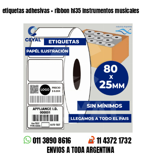etiquetas adhesivas   ribbon hl35 Instrumentos musicales