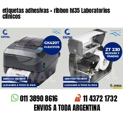 etiquetas adhesivas   ribbon hl35 Laboratorios clínicos