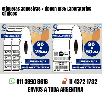 etiquetas adhesivas   ribbon hl35 Laboratorios clínicos