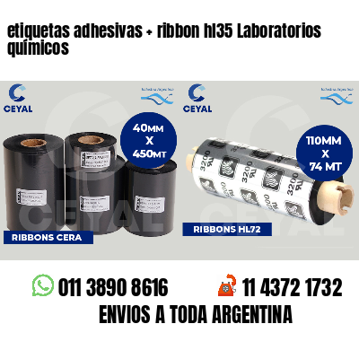 etiquetas adhesivas   ribbon hl35 Laboratorios químicos