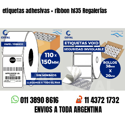 etiquetas adhesivas   ribbon hl35 Regalerías