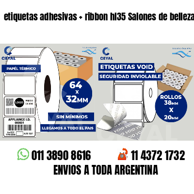 etiquetas adhesivas   ribbon hl35 Salones de belleza