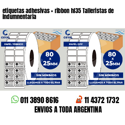 etiquetas adhesivas   ribbon hl35 Talleristas de indumnentaria