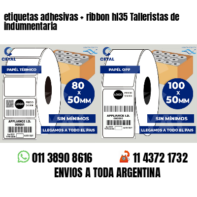 etiquetas adhesivas   ribbon hl35 Talleristas de indumnentaria