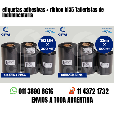 etiquetas adhesivas   ribbon hl35 Talleristas de indumnentaria