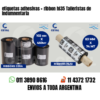 etiquetas adhesivas   ribbon hl35 Talleristas de indumnentaria