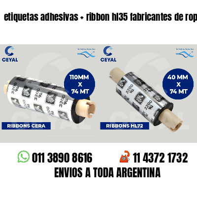 etiquetas adhesivas   ribbon hl35 fabricantes de ropa