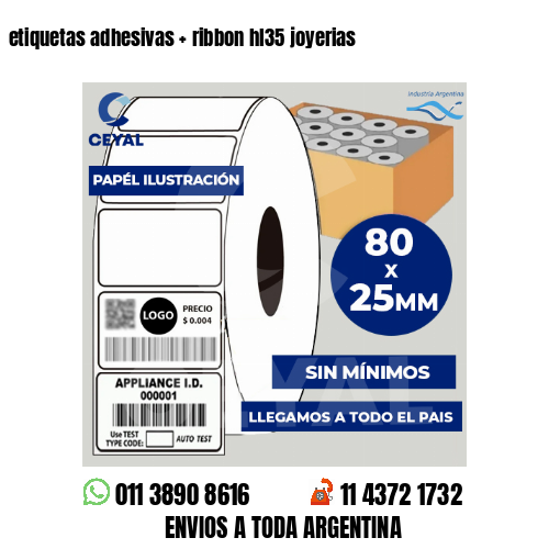 etiquetas adhesivas   ribbon hl35 joyerias