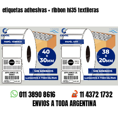 etiquetas adhesivas   ribbon hl35 textileras