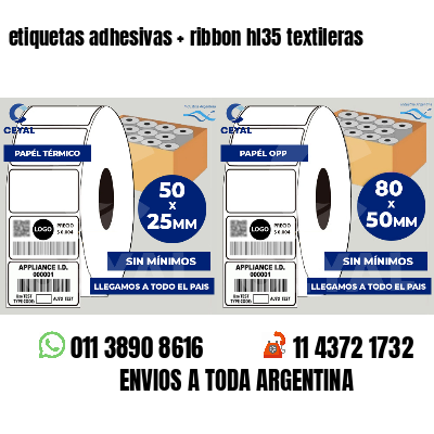 etiquetas adhesivas   ribbon hl35 textileras