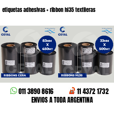 etiquetas adhesivas   ribbon hl35 textileras