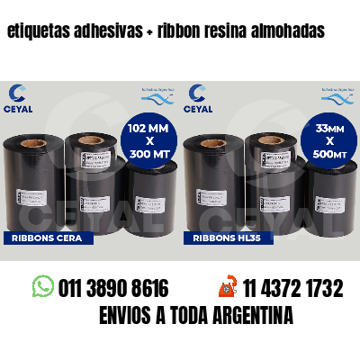 etiquetas adhesivas   ribbon resina almohadas