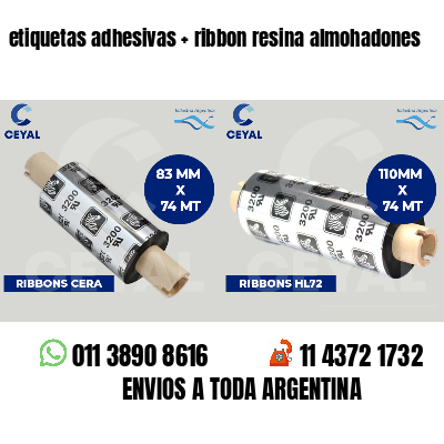 etiquetas adhesivas   ribbon resina almohadones