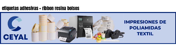 etiquetas adhesivas   ribbon resina bolsos