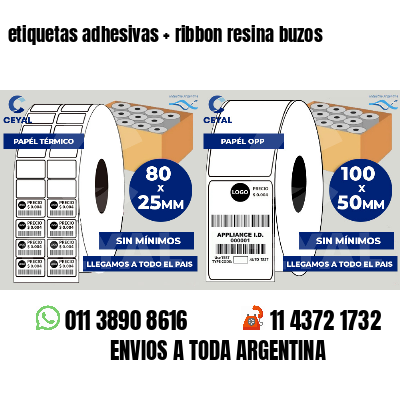 etiquetas adhesivas   ribbon resina buzos