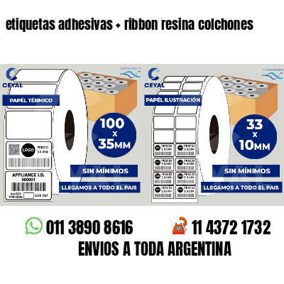 etiquetas adhesivas   ribbon resina colchones