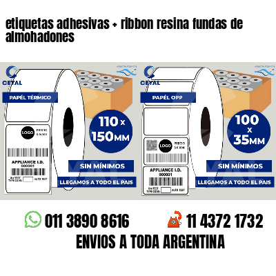 etiquetas adhesivas   ribbon resina fundas de almohadones