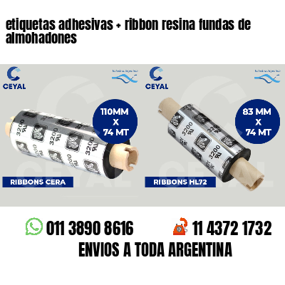 etiquetas adhesivas   ribbon resina fundas de almohadones