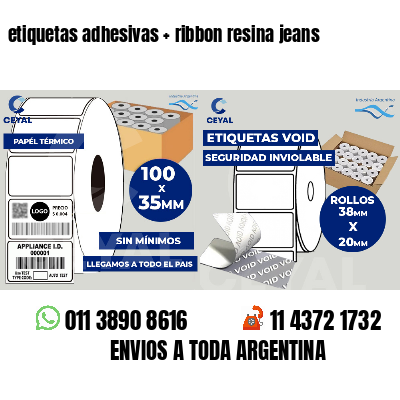 etiquetas adhesivas   ribbon resina jeans