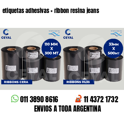 etiquetas adhesivas   ribbon resina jeans