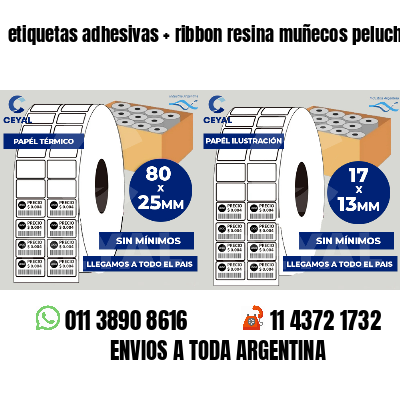 etiquetas adhesivas   ribbon resina muñecos peluche