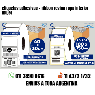 etiquetas adhesivas   ribbon resina ropa interior mujer