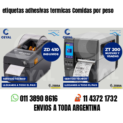 etiquetas adhesivas termicas Comidas por peso