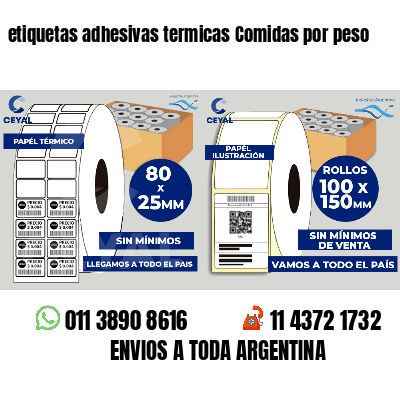 etiquetas adhesivas termicas Comidas por peso