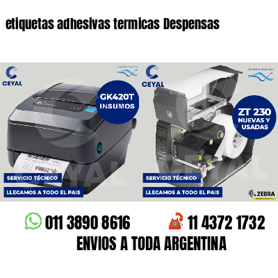 etiquetas adhesivas termicas Despensas