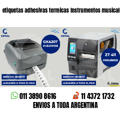 etiquetas adhesivas termicas Instrumentos musicales