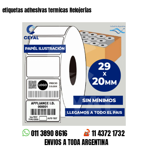etiquetas adhesivas termicas Relojerías