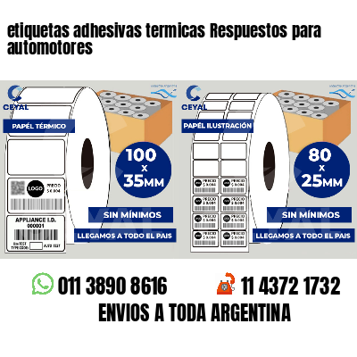 etiquetas adhesivas termicas Respuestos para automotores