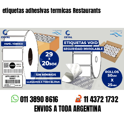 etiquetas adhesivas termicas Restaurants